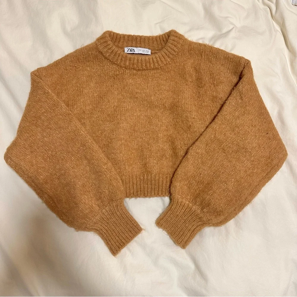 NEW* Brown cropped sweater Zara - Picture 1 of 4